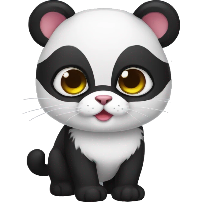 cute masked panda-cat-hybrid emoji