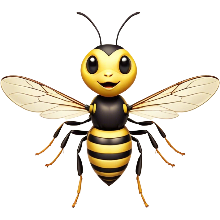 Cinematic Cheeky Wasp Portrait Emoji, Head tilted dramatically with an exaggeratedly shocked expression, featuring a slender, sharply striped body with wide, comically expressive eyes full of playful disbelief and animated, fluttering wings, Simplified yet hilariously expressive features, highly detailed, glowing with a slightly sassy glow, high shine, dramatic yet playful, stylized with an air of cheeky insect mischief, soft glowing outline, capturing the essence of a meme-worthy wasp that looks ready to buzz its way into viral fame! emoji