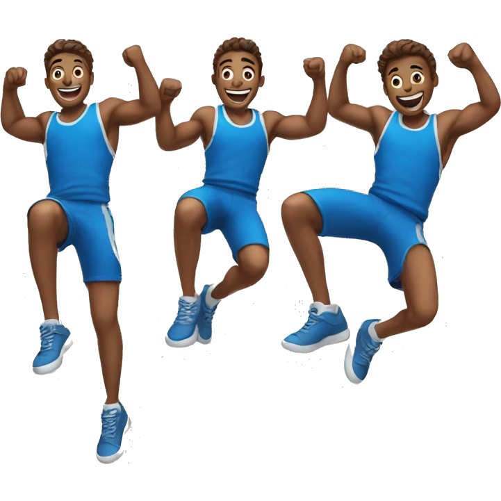 4 guys jumping and cheering emoji