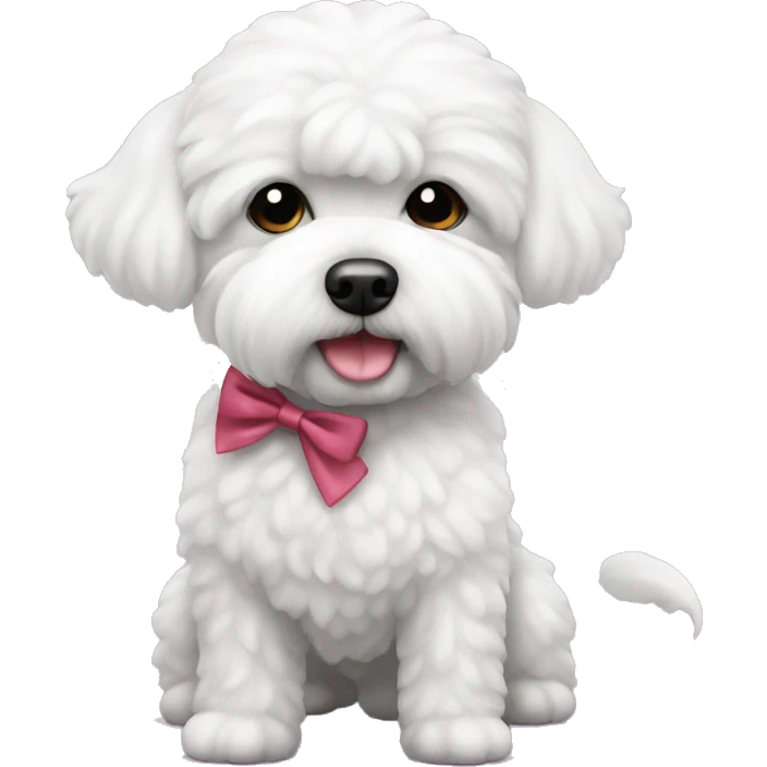 Bichon met strik emoji
