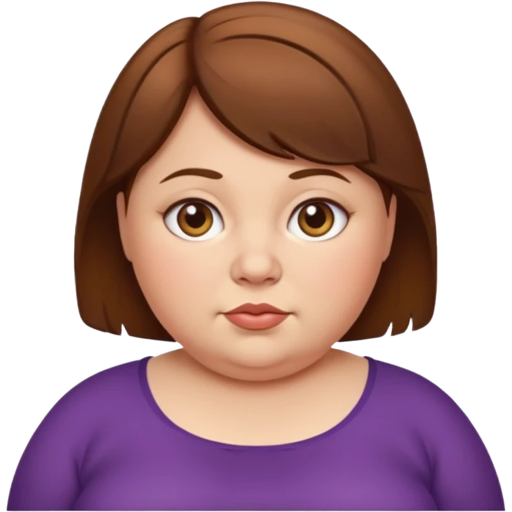 Fat short woman brown hair  emoji