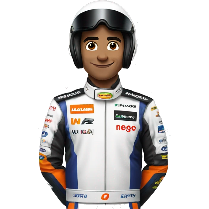 piloto de formula um com uniforme da mclaren parecido com o lando norris emoji