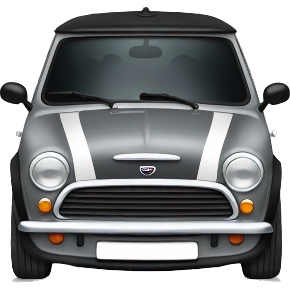 Grey mini cooper with black bonnet stripes emoji