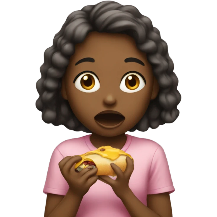 Girl eating  emoji