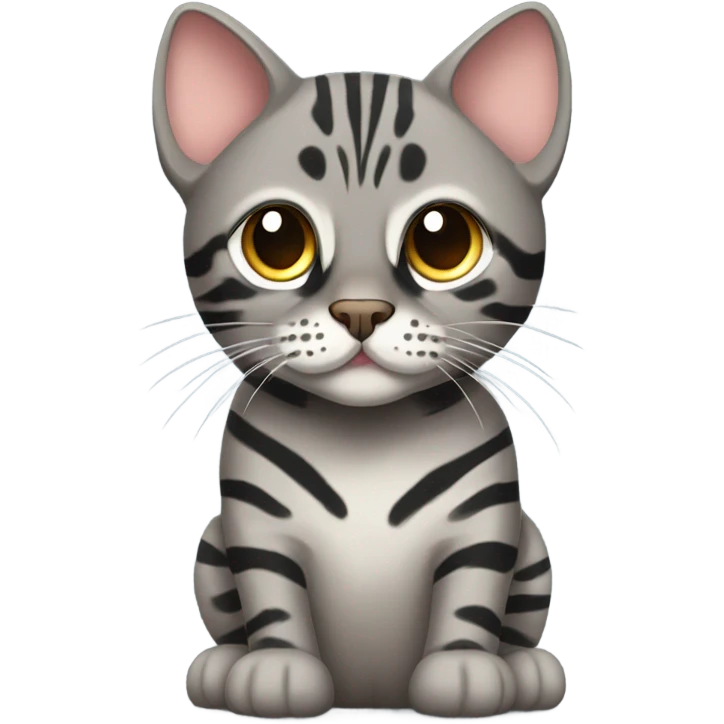 A grey bengal cat emoji