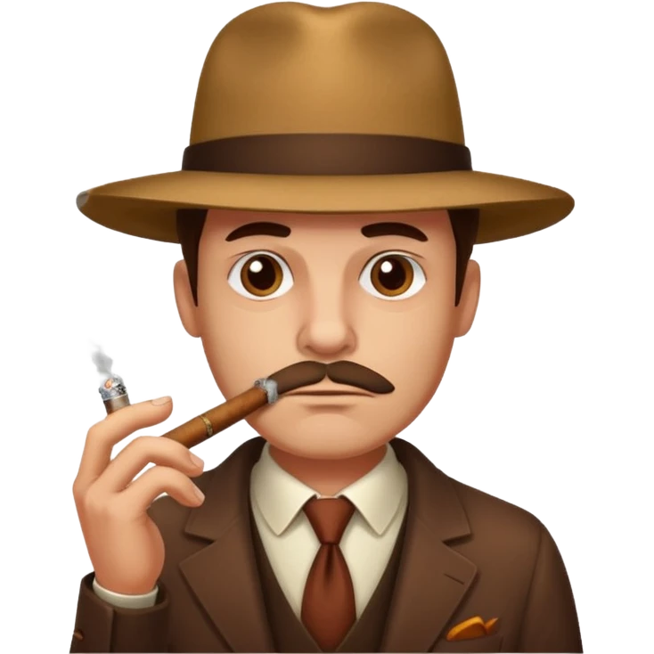 a suspicious person smoking a cigar emoji