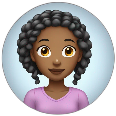 Black girl with long curly boxbraids emoji