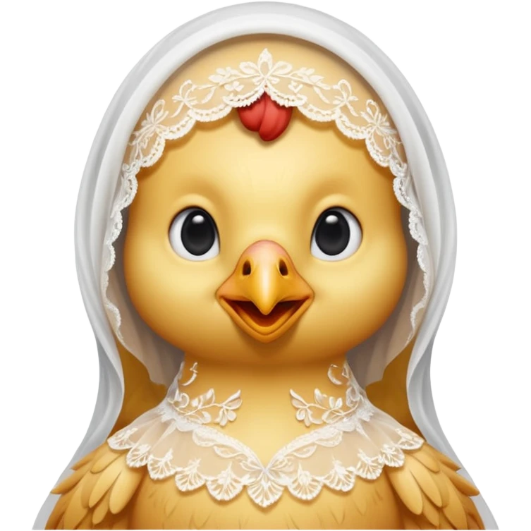 Chicken wearing a veil emoji