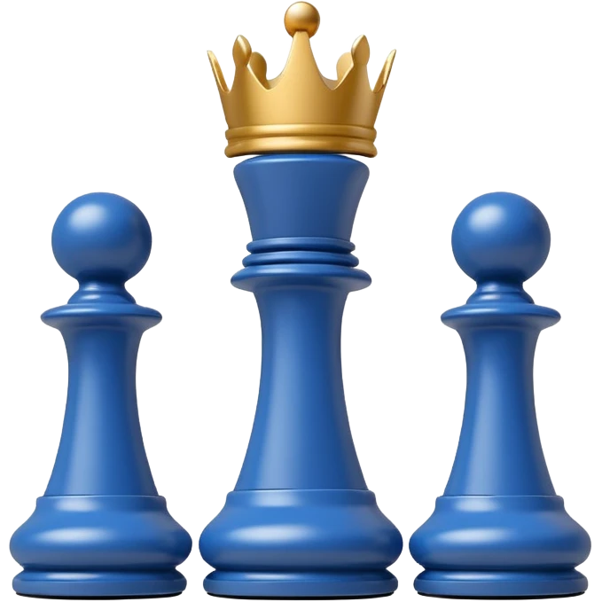 white plastic chess pieces, king, white emoji