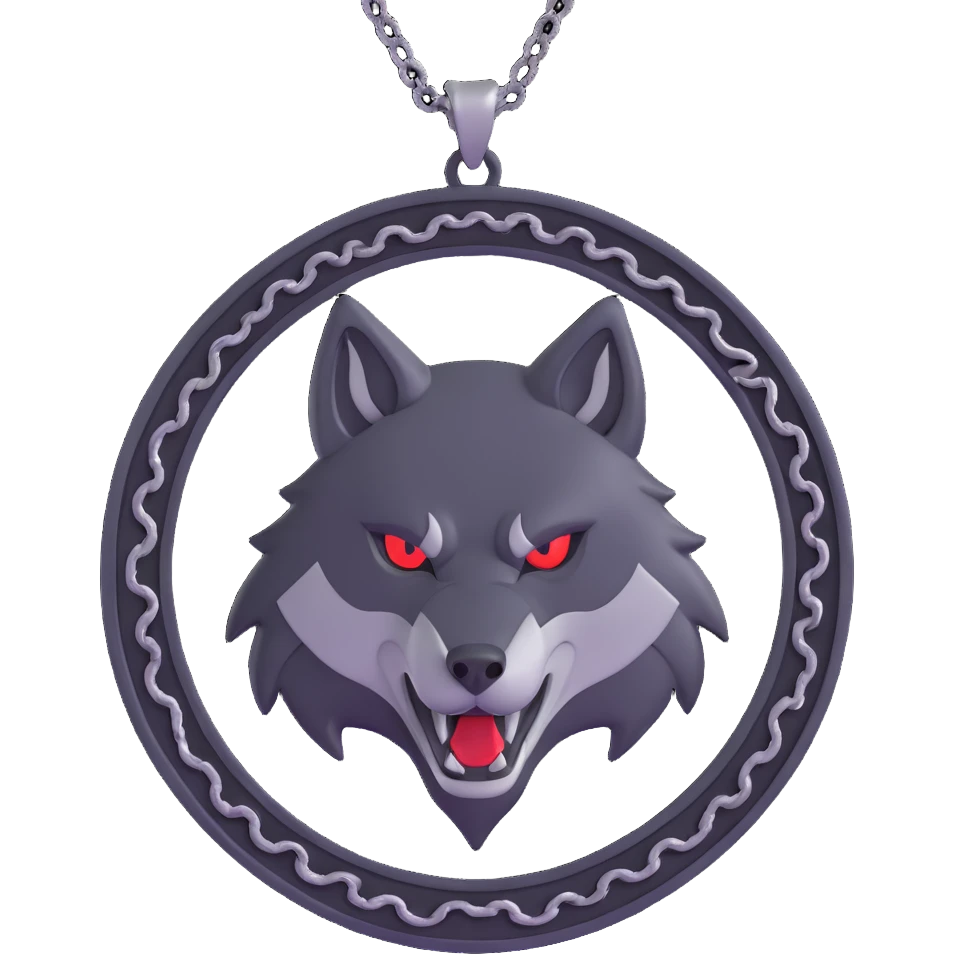 Witcher wolf school medallion with chain emoji