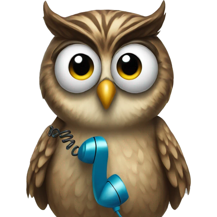 owl answering the phone emoji