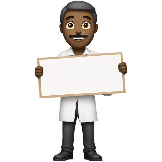 man holding placard on stick emoji