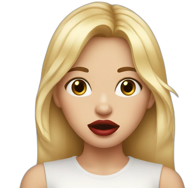 girl-with-manicure-red-lips-and-blond-hair-cowers-her-mouth-in-shock emoji