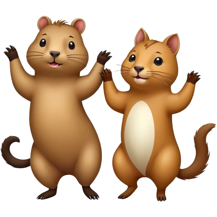 A capibara and a cat dancing emoji