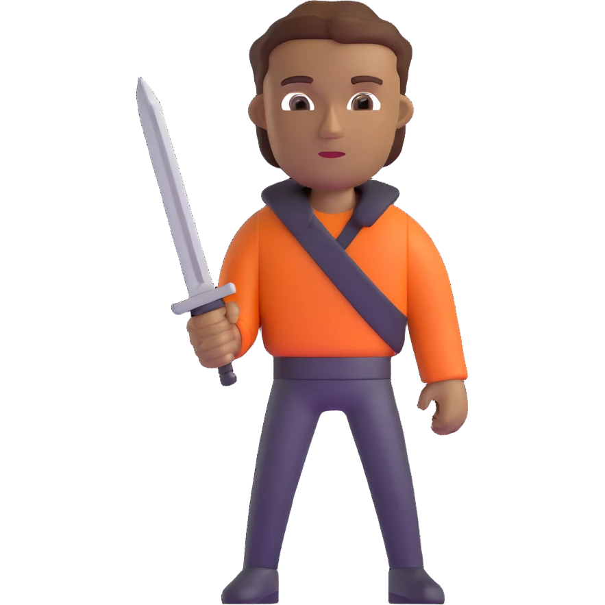hombre con piel moreno clara, navaja en la mano emoji
