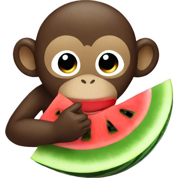 Monkey eating watermelon  emoji