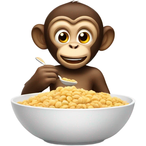 Monkey eating cereal emoji