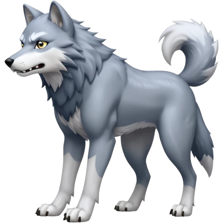Toony Cartoony Animesque Ginga Nagareboshi Gin/Silver Fang the wolf (full body) (feral) (4 legs) (canine) emoji