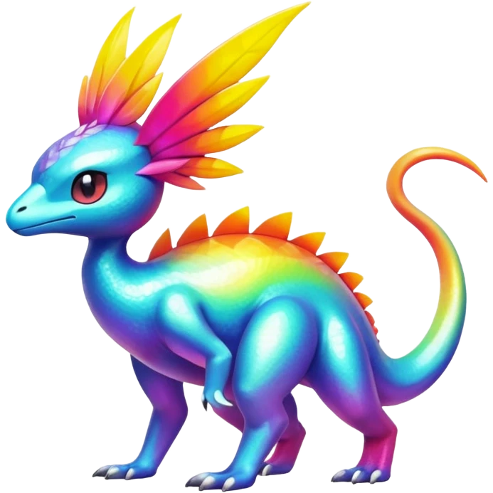Shiny Exotic Tropical Pokémon-Fakémon-hybrid-creature (full body) emoji