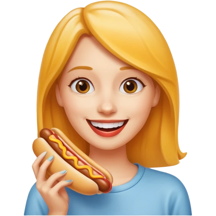 hotdog eating woman emoji