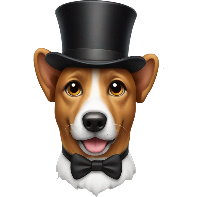 dog with a top hat emoji