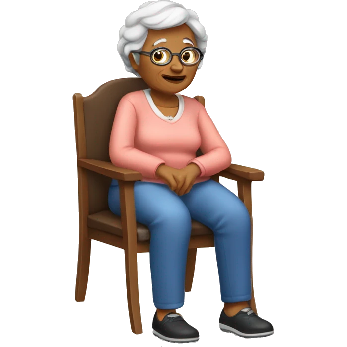 grandma sitting in chair emoji