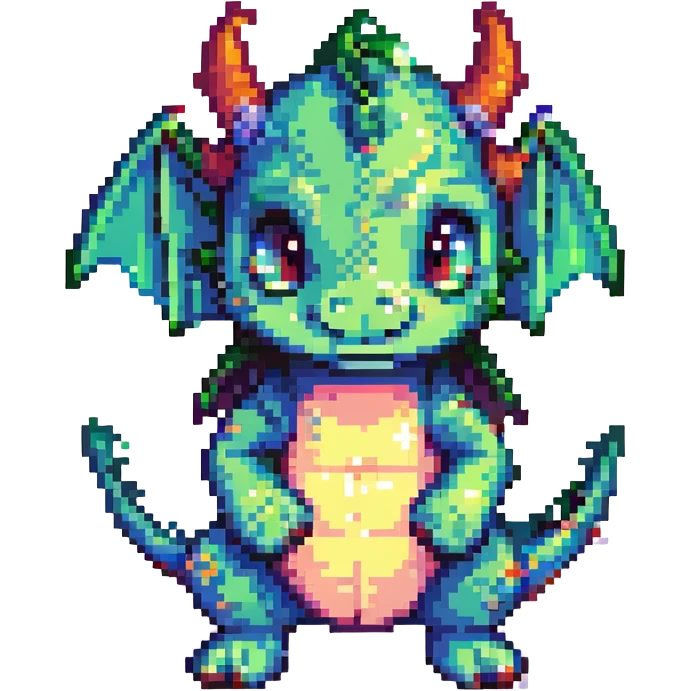 the face of a cute fitness dragon coach, pixel art style, chibi proportions emoji