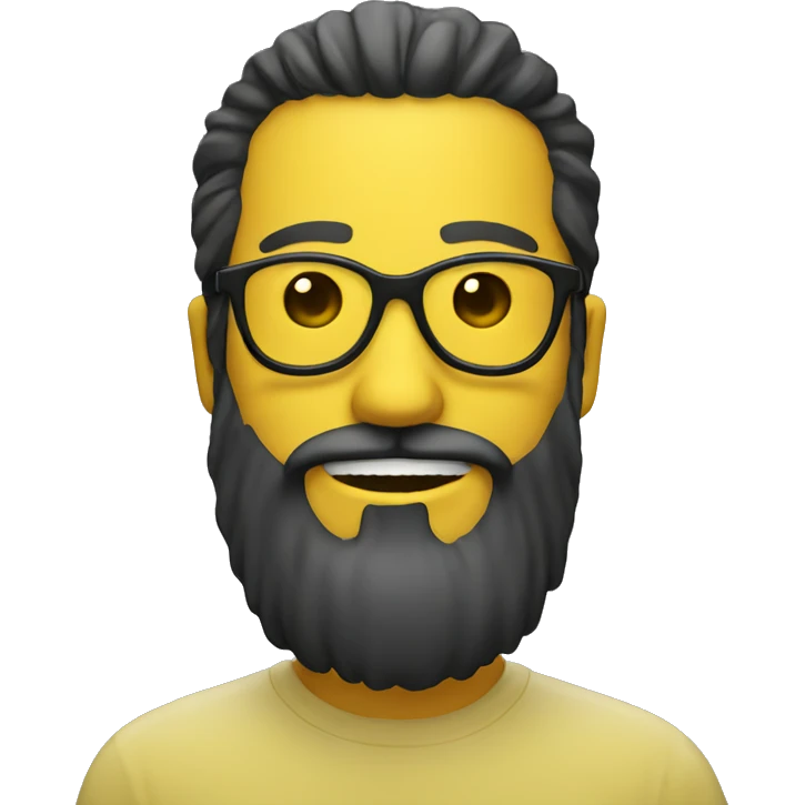Yellow smile with dark glasses and beard emoji