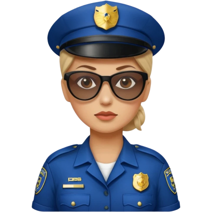 woman police with sunglasses emoji