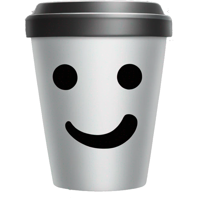 blacked out cup with a question mark emoji