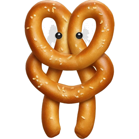 pretzel with hands and smile  emoji