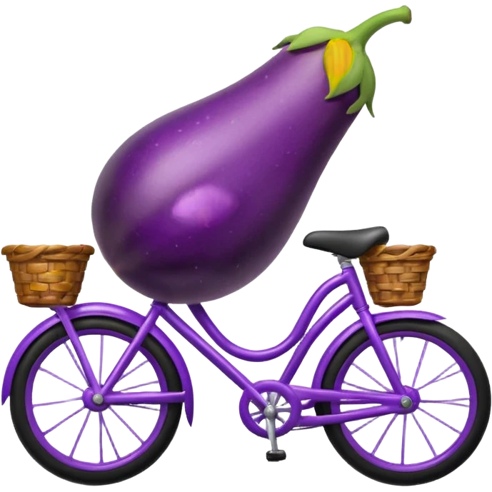 An eggplant on a bike emoji