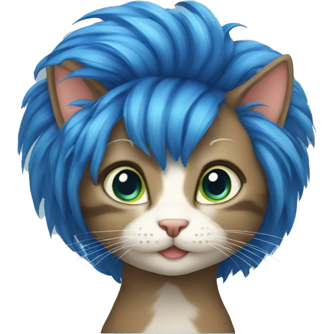 cat with a blue haire emoji