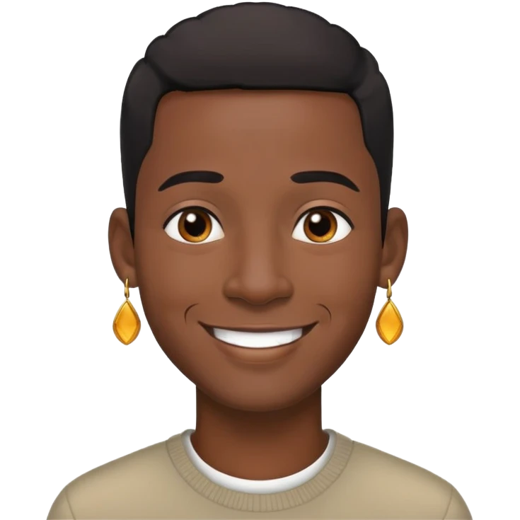 smiling African American man with earrings emoji