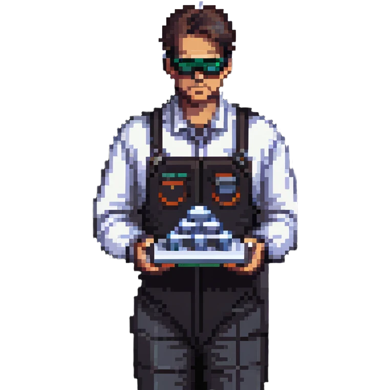 architect man making a model of a building wearing protective glasses emoji