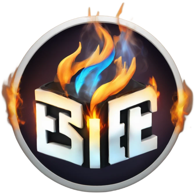 Logo “bep” Best Electro Portal text fire 4k realism design emoji
