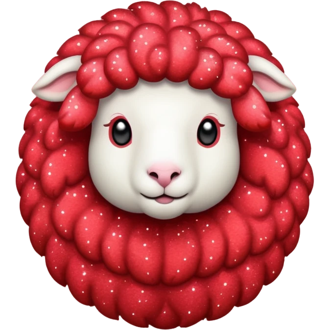 red glitter sheep emoji