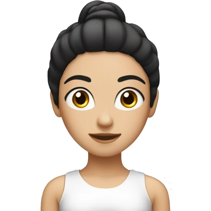 Women white with a black Hair in pilates emoji