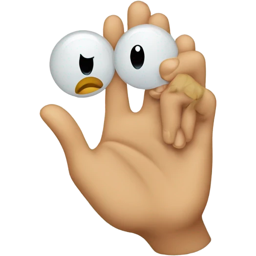 emoji holding hand before one eye, looking without expression emoji