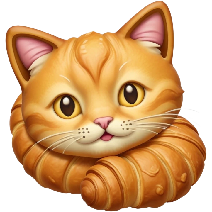 croissant with cat face and tail emoji