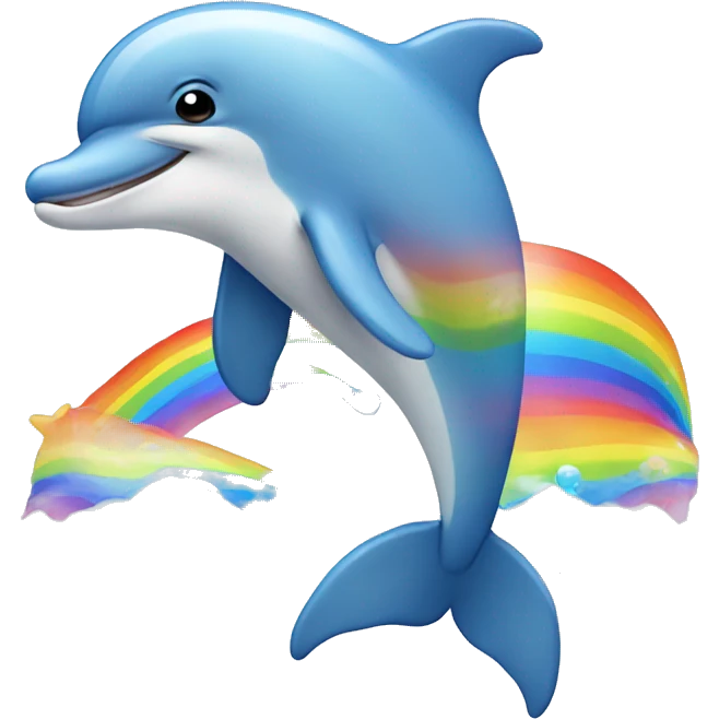 dolphin with rainbows emoji