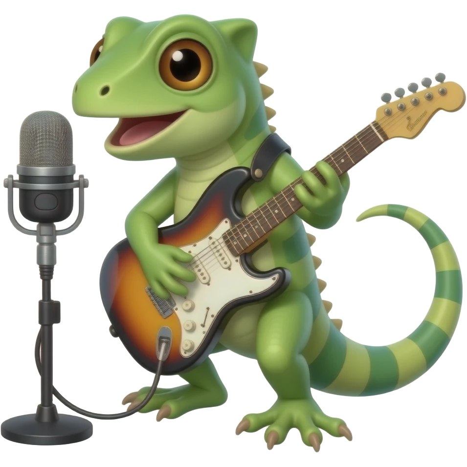 Lizard recording music emoji