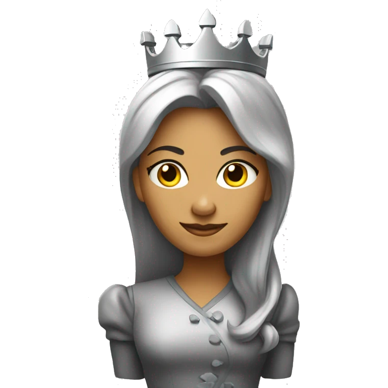 chess queen grey emoji