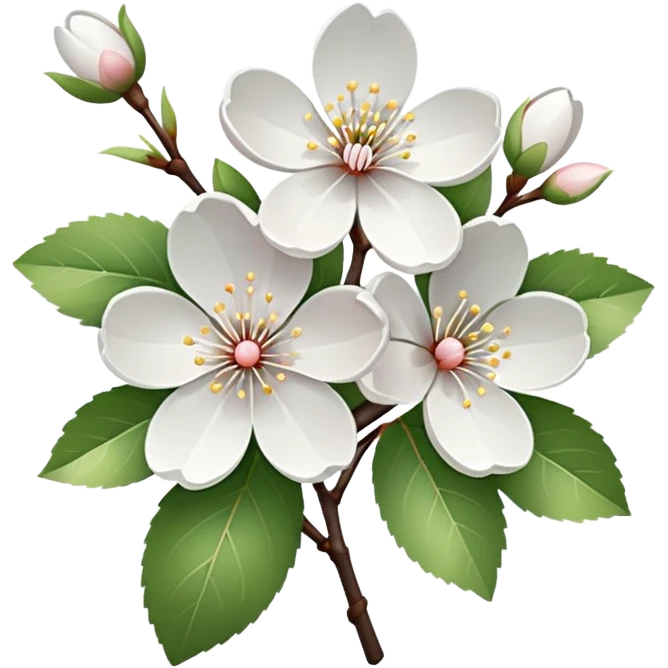 white cherryblossom emoji