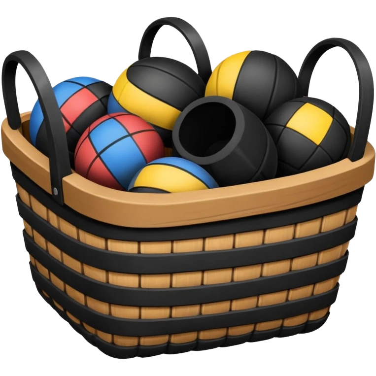 Basket with rubber emoji