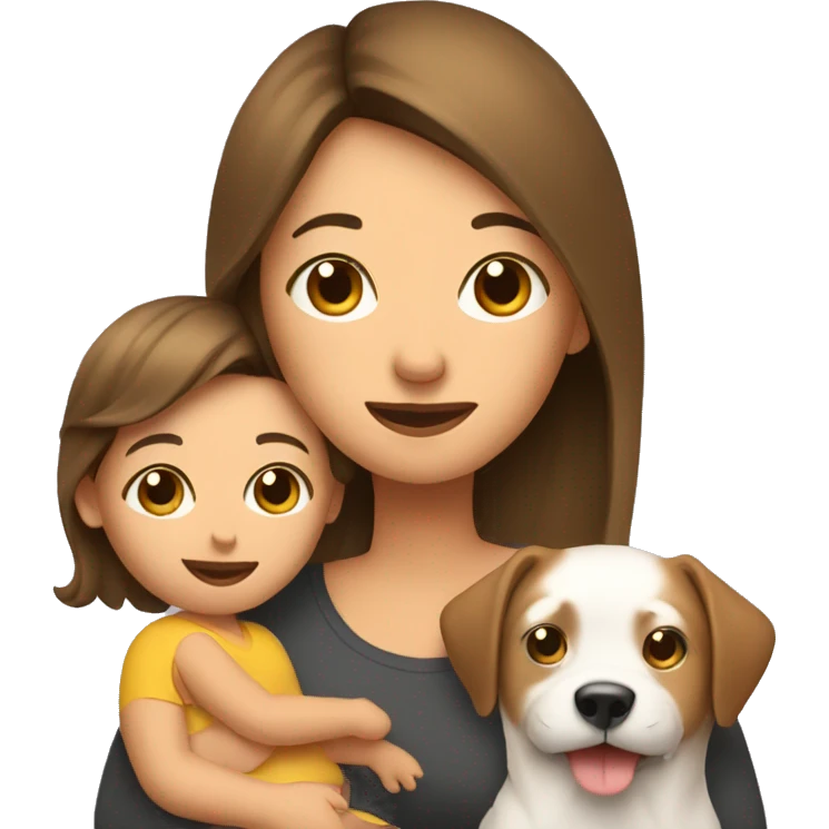 mom with baby and dog emoji