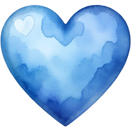 blue heart with a watercolor effect emoji