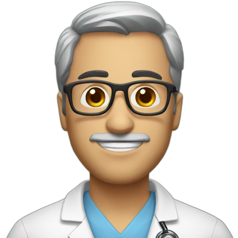 Doctor rubio con lentes emoji