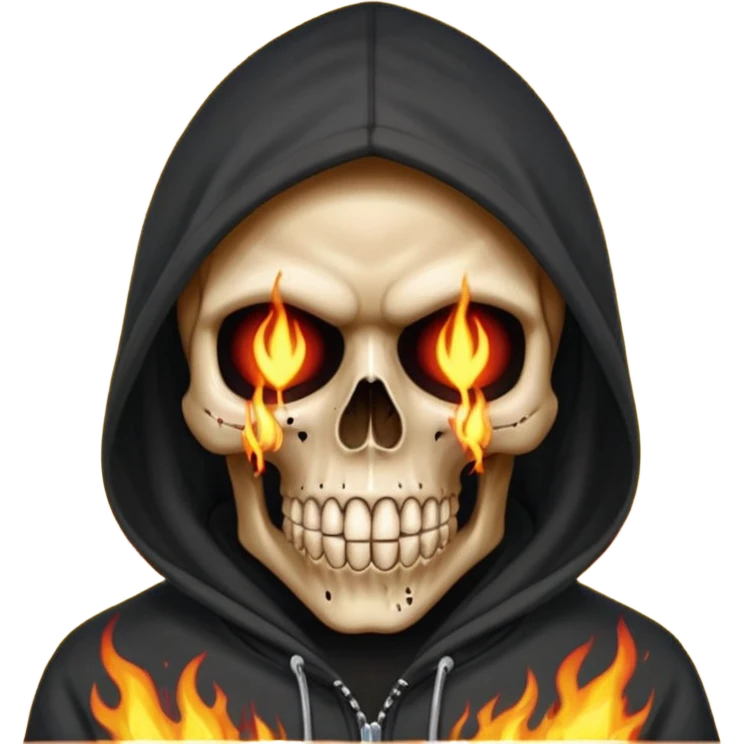 Bro I wanna skull with hoodie on the hoodie has to be on fire and I want matrix blood with the codes and weird numbers spilling out eyes and mouth almost give him a diamond grill in his mouth make it shinny where is the matrix symbols  emoji