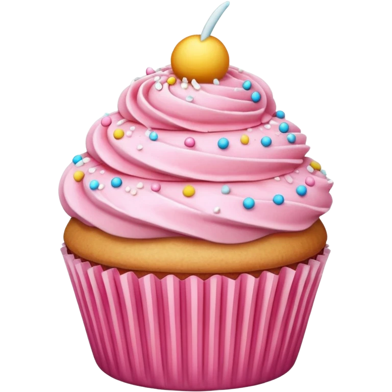 Cupcake with pink icing emoji